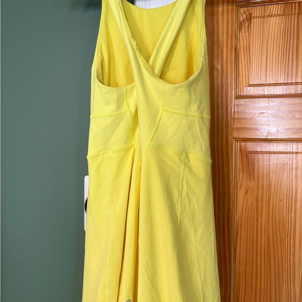 lululemon athletica Court Crush Neon Yellow Racerback Tennis Dress - Picture 2 of 5
